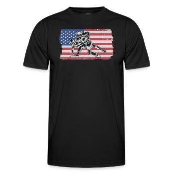 Lutte américaine. Lutte - T-shirt sport Homme - noir - Devant - AI Model Male 178 dark (178cm)