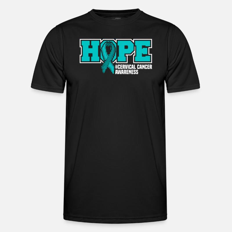 Hoffnung #Gebärmutterkrebs-Bewusstsein. - Männer Funktions-T-Shirt - Schwarz