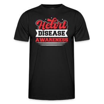 Sensibilisation aux maladies cardiaques. Santé cardiaque. - T-shirt sport Homme - noir - Devant - AI Model Male 178 dark (178cm)