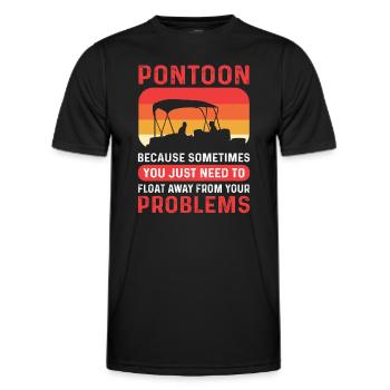 Pontonbootfahren. Float Away Pontoon Boat Kapitän - Männer Funktions-T-Shirt - Schwarz - Vorne - AI Model Male 178 dark (178cm)