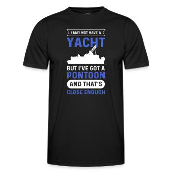 Ponton boat yacht. Capitaine de ponton - T-shirt sport Homme - noir - Devant - AI Model Male 178 dark (178cm)