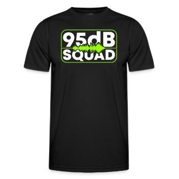 95db squad. Asl Awareness Hand Signal Language Deaf - Men's Functional T-Shirt - black - Front - AI Model Male 178 dark (178cm)