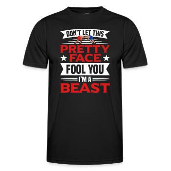 Don't let that pretty face take you - Men's Functional T-Shirt - black - Front - AI Model Male 178 dark (178cm)