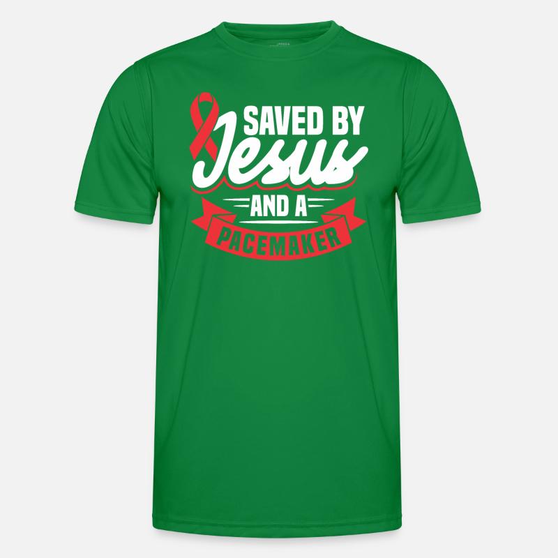 Saved by Jesus and a pacemaker. Men's Functional T-Shirt