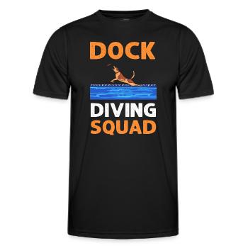 Dock -Tauchkader. Wassersporthund Sporthund Dock - Männer Funktions-T-Shirt - Schwarz - Vorne - AI Model Male 178 dark (178cm)