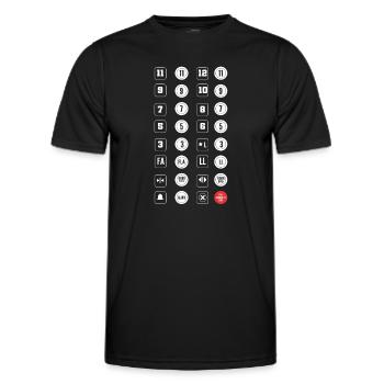 Elevator buttons. Elevator mechanic - Men's Functional T-Shirt - black - Front - AI Model Male 178 dark (178cm)