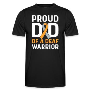 Fier père d’un guerrier sourd. Asl - T-shirt sport Homme - noir - Devant - AI Model Male 178 dark (178cm)