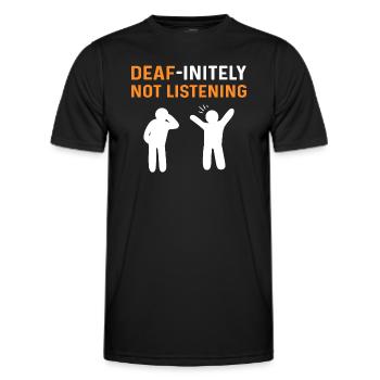 Décidément pas écouter. Langage de signalisation manuelle Asl - T-shirt sport Homme - noir - Devant - AI Model Male 178 dark (178cm)