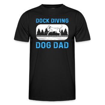 Dock Diving Dog Dad. Canin Sporthund Docktauchen - Männer Funktions-T-Shirt - Schwarz - Vorne - AI Model Male 178 dark (178cm)
