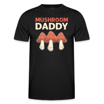 Mushroom daddy. Morel hunter mushroom collection - Men's Functional T-Shirt - black - Front - AI Model Male 178 dark (178cm)