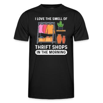 Ich Liebe Den Geruch Von Secondhand-Läden Am - Männer Funktions-T-Shirt - Schwarz - Vorne - AI Model Male 178 dark (178cm)