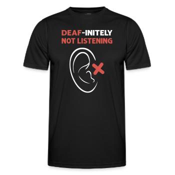 Décidément pas écouter. Langage de signalisation manuelle Asl - T-shirt sport Homme - noir - Devant - AI Model Male 178 dark (178cm)