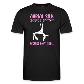 Luftseide, Weil Andere Sportarten Nur 1 Ball - Männer Funktions-T-Shirt - Schwarz - Vorne - AI Model Male 178 dark (178cm)