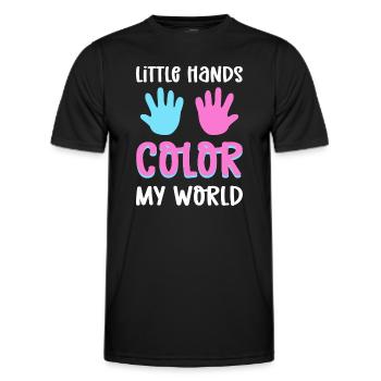 Kleine Hände Färben Meine Welt. Neugeborene NICU - Männer Funktions-T-Shirt - Schwarz - Vorne - AI Model Male 178 dark (178cm)