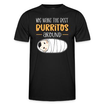 We make the best burritos far and wide. - Men's Functional T-Shirt - black - Front - AI Model Male 178 dark (178cm)