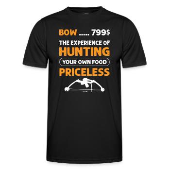 Fishing bowhunter. Bowfisher's fisherman - Men's Functional T-Shirt - black - Front - AI Model Male 178 dark (178cm)