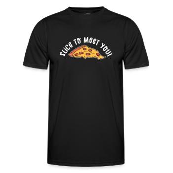 Slice to meet you! Hobby pizza baker - Men's Functional T-Shirt - black - Front - AI Model Male 178 dark (178cm)