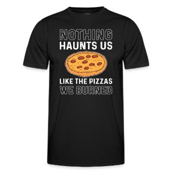 Nichts Verfolgt Uns Wie Die Pizzen, Die Wir - Männer Funktions-T-Shirt - Schwarz - Vorne - AI Model Male 178 dark (178cm)