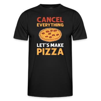 Tout annuler. Faisons de la pizza. Pizza - T-shirt sport Homme - noir - Devant - AI Model Male 178 dark (178cm)