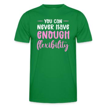 Vous n’avez jamais assez de flexibilité. Soie aérienne - T-shirt sport Homme - vert - Devant - AI Model Male 178 dark (178cm)