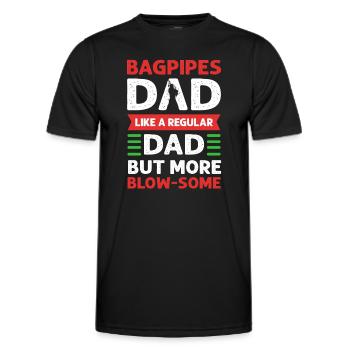 Bagpipes -father - like a normal father, but - Men's Functional T-Shirt - black - Front - AI Model Male 178 dark (178cm)