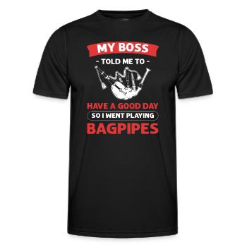 Cornemuses d’Écosse Proud Bagpipes - T-shirt sport Homme - noir - Devant - AI Model Male 178 dark (178cm)