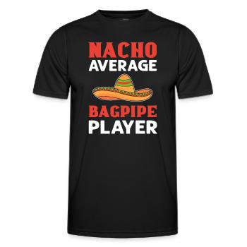 Nacho average bagpipe player. - Men's Functional T-Shirt - black - Front - AI Model Male 178 dark (178cm)