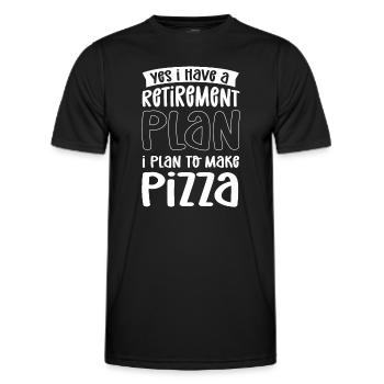 Oui, j’ai un régime de retraite. J’ai l’intention de - T-shirt sport Homme - noir - Devant - AI Model Male 178 dark (178cm)