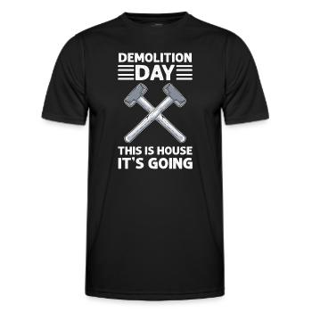 Jour de démolition. C’est House It Goin'. Démolition - T-shirt sport Homme - noir - Devant - AI Model Male 178 dark (178cm)