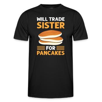 Sœur échangera contre des crêpes. - T-shirt sport Homme - noir - Devant - AI Model Male 178 dark (178cm)