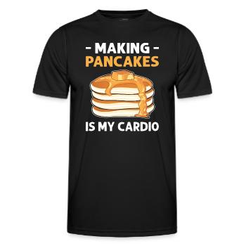 Making pancakes is my cardio. - Men's Functional T-Shirt - black - Front - AI Model Male 178 dark (178cm)