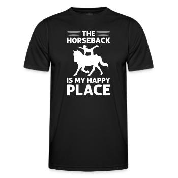 Der Pferd Ist Mein Glücklicher Ort. Reitpferd - Männer Funktions-T-Shirt - Schwarz - Vorne - AI Model Male 178 dark (178cm)
