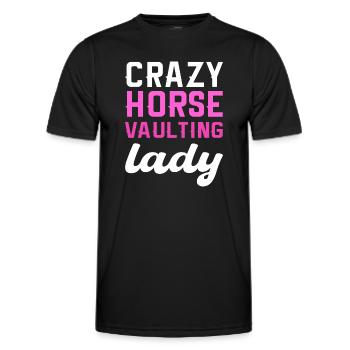 Verrückte Pferdeviertel Frau. Reitpferd Vaulter - Männer Funktions-T-Shirt - Schwarz - Vorne - AI Model Male 178 dark (178cm)