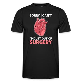 Sorry, I can't. I'm just coming - Men's Functional T-Shirt - black - Front - AI Model Male 178 dark (178cm)