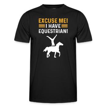 Verzeihung! Ich Habe Reiter! Gymnastikpferd - Männer Funktions-T-Shirt - Schwarz - Vorne - AI Model Male 178 dark (178cm)