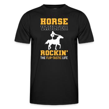 Horse Vaulter - Rockin' The Flip-tastic Life. - T-shirt sport Homme - noir - Devant - AI Model Male 178 dark (178cm)