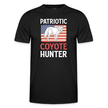 Patriotic Coyote Hunter Hurlant Animal Coyote - T-shirt sport Homme - noir - Devant - AI Model Male 178 dark (178cm)