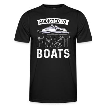Accro aux bateaux rapides. Course de dragsters - T-shirt sport Homme - noir - Devant - AI Model Male 178 dark (178cm)