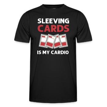 Sleeving Cards is my cardio trading card collector - Men's Functional T-Shirt - black - Front - AI Model Male 178 dark (178cm)