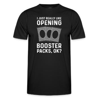 TCG I really like booster packs - Men's Functional T-Shirt - black - Front - AI Model Male 178 dark (178cm)