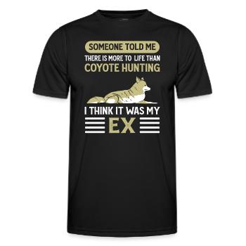 Animal hunters. Coyotes howled Slayer. Coyote hunting - Men's Functional T-Shirt - black - Front - AI Model Male 178 dark (178cm)
