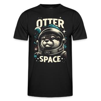 Otter Space Weltraum Astronomie Pun - Männer Funktions-T-Shirt - Schwarz - Vorne - AI Model Male 178 dark (178cm)