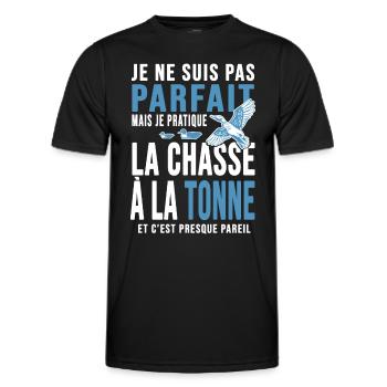 Chasseur chasse à la tonne cadeau cool chasse - T-shirt sport Homme - noir - Devant - AI Model Male 178 dark (178cm)