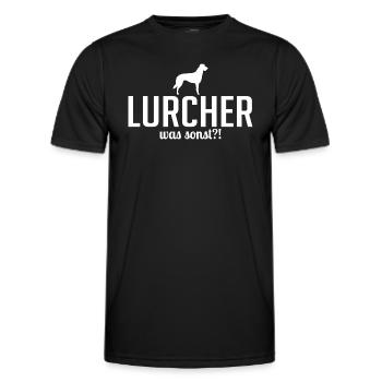 Lurcher was sonst Hundespruch Hunde - Männer Funktions-T-Shirt - Schwarz - Vorne - AI Model Male 178 dark (178cm)