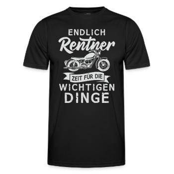 Motorrad Rentner Chopper Opa Ruhestand - Männer Funktions-T-Shirt - Schwarz - Vorne - AI Model Male 178 dark (178cm)