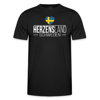 Herzensland Schweden Skandinavien Urlaub Reise - Männer Funktions-T-Shirt - Schwarz - Vorne - AI Model Male 178 dark (178cm)