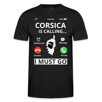 Corsica Flag Corsica Flag Corsica Corsican - Men's Functional T-Shirt - black - Front - AI Model Male 178 dark (178cm)
