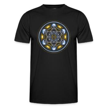 Metatrons Cube, Würfel, Mathematik, Spiritualität, - Männer Funktions-T-Shirt - Schwarz - Vorne - AI Model Male 178 dark (178cm)