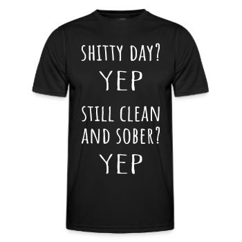 Still Sober I - NA AA 12 Step Recovery Sobriety - Men's Functional T-Shirt - black - Front - AI Model Male 178 dark (178cm)