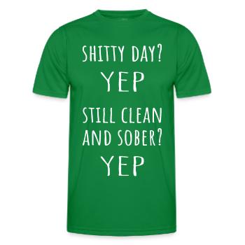 Still Sober I - NA AA 12 Step Recovery Sobriety - Men's Functional T-Shirt - kelly green - Front - AI Model Male 178 dark (178cm)